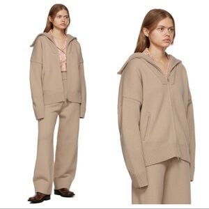 TRUNK PROJECT Turtleneck Zip Up Sz S Beige